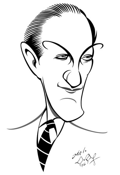 George Gershwin, American composer, songwriter and pianist; caricature by Neale Osborne